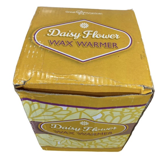 Vintage Great American Embossed Mustard Yellow Daisy Flower Electric Wax Warmer - Picture 5 of 12